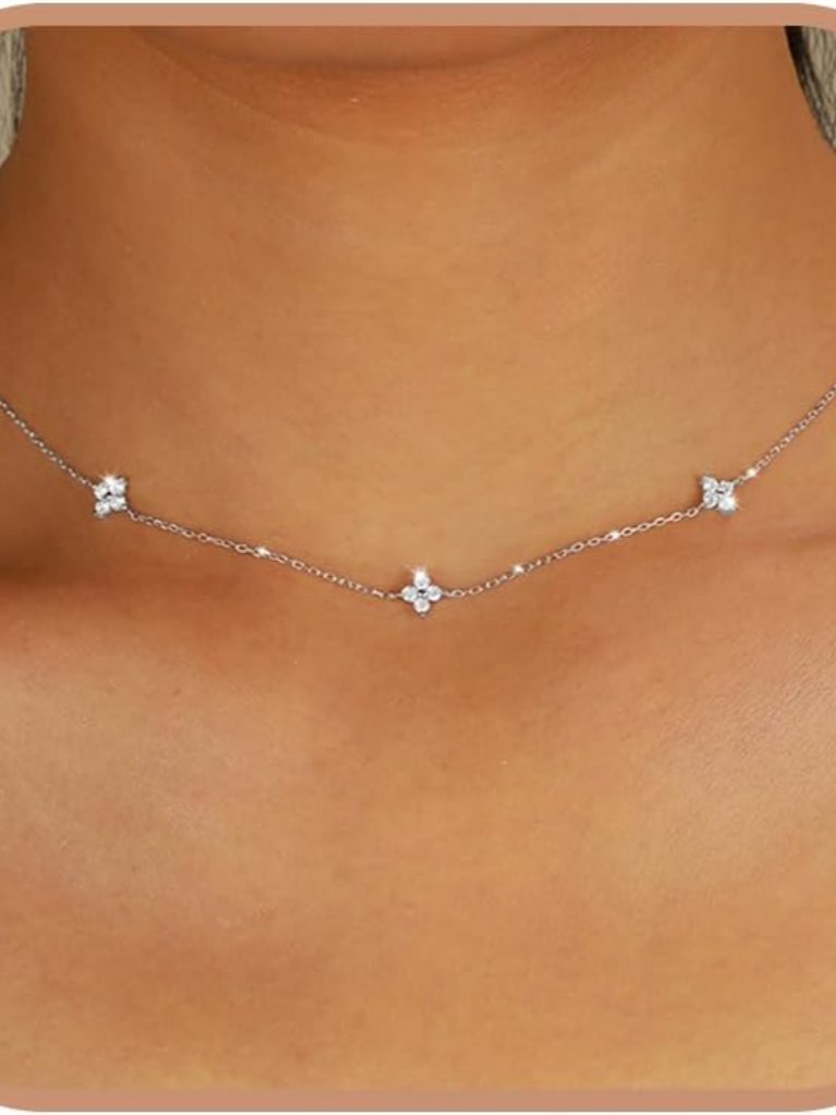 Dainty Lucky Leaf Necklace For Women 925 Sterling Silver Trendy 14k Gold Plated
